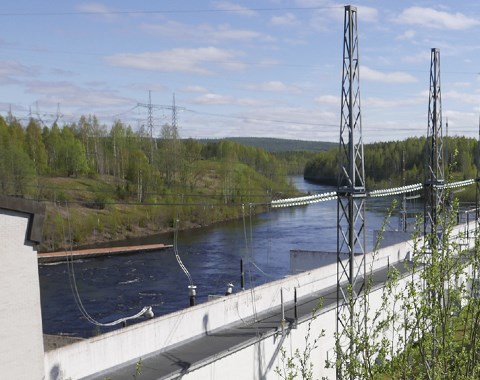Kemijoki Oy Petäjäskoski from the dam to the river